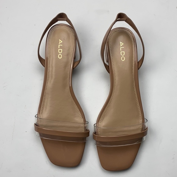 Aldo Shoes - Aldo Macy Flex Sling Back Plastic nude Shoes Sandals Block Heel Chic Classy Cute